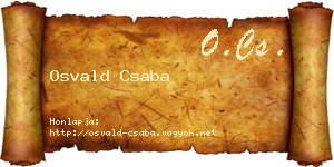 Osvald Csaba névjegykártya