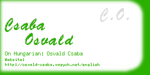 csaba osvald business card